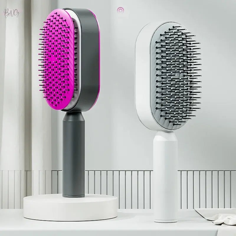 Self Cleaning Anti-Static Hair Brush - BNGmarket Sales